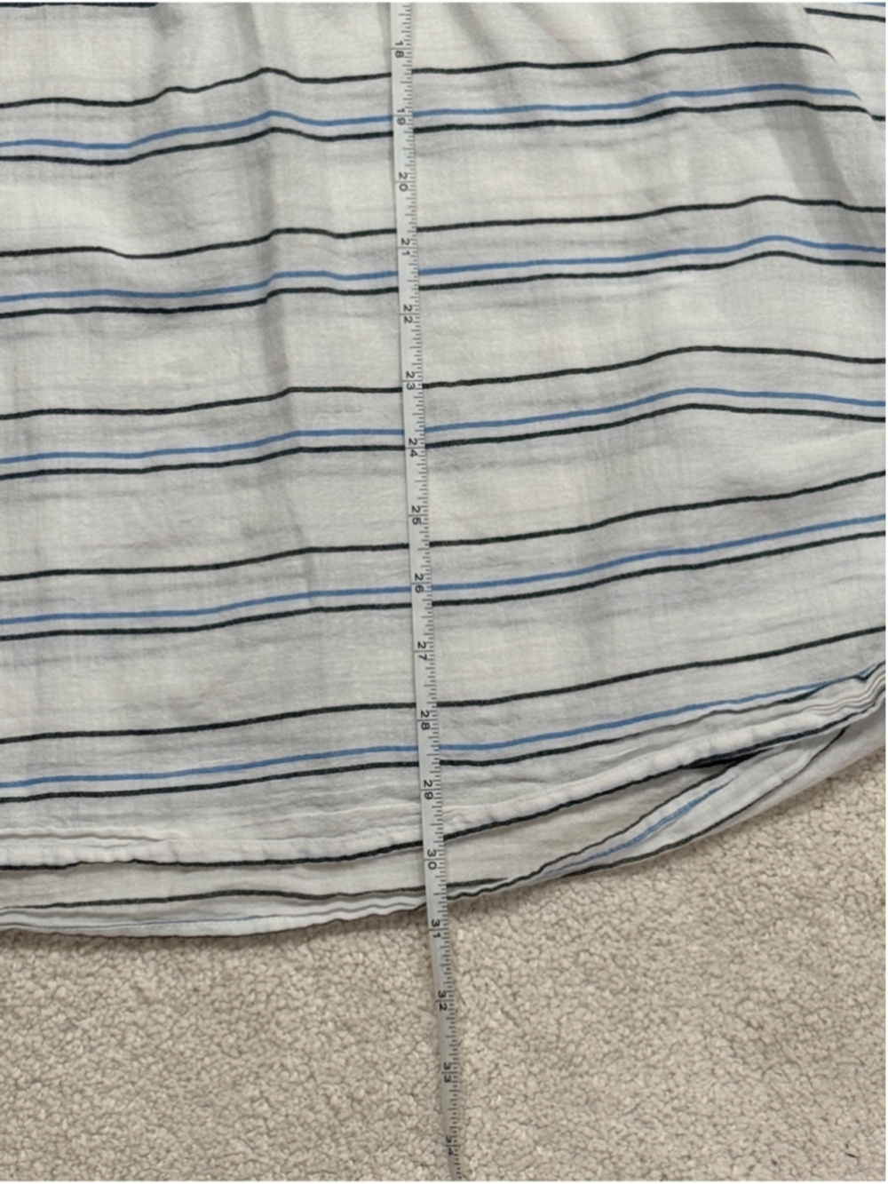 fresh produce Women’s White Tunic with Navy and Light Blue Stripes Size XL/XXL - Picture 7 of 9
